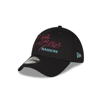 Las Vegas Raiders Gorra | New Era NFL Neon 39thirty Stretch Fit Cap Mexico - Negros